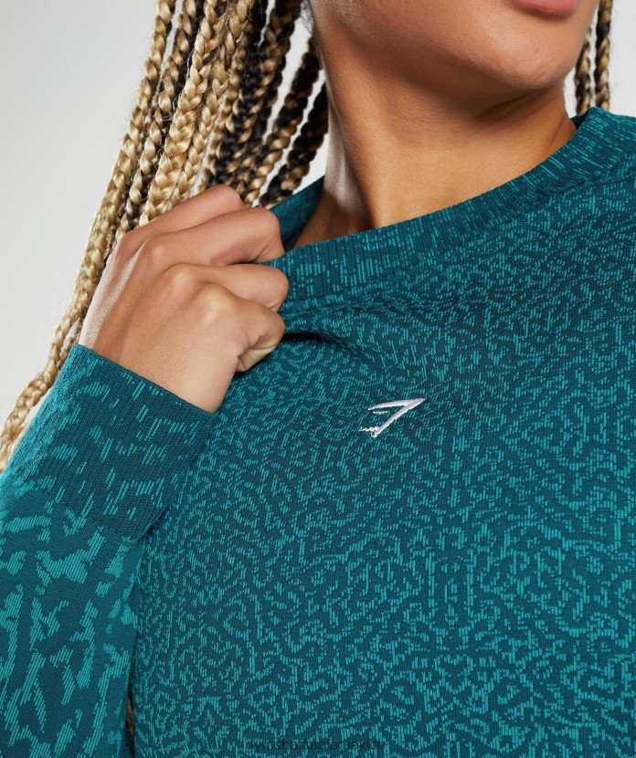 Gymshark sudadera adapt animal arrecife | verde azulado de invierno mujer 04BZTL374 - Gymshark Mexico