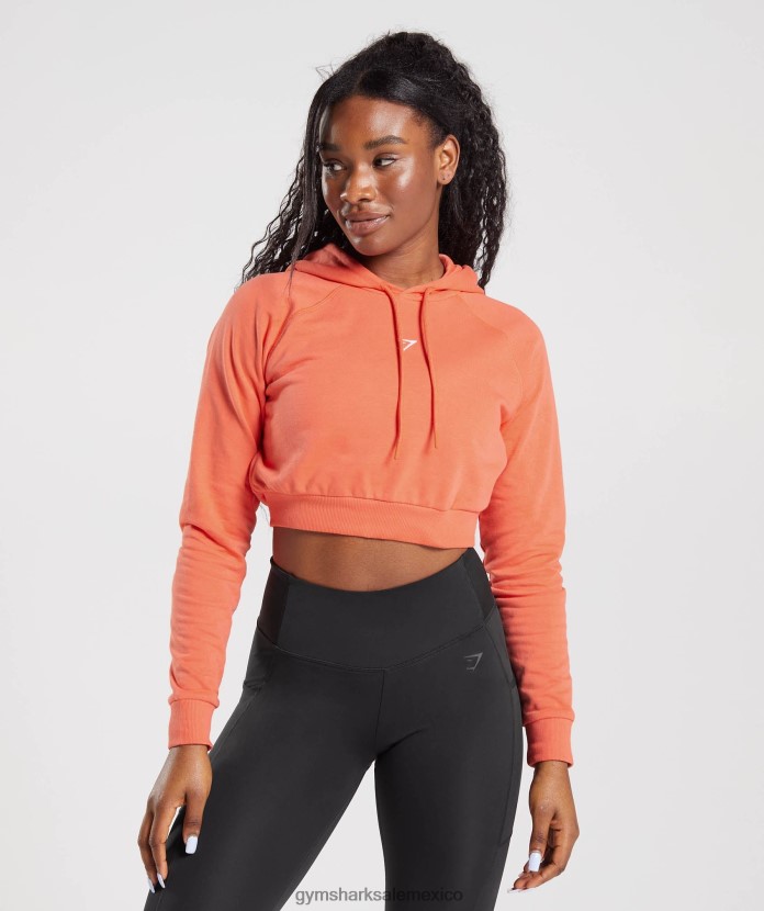 Gymshark sudadera con capucha corta de entrenamiento naranja aeroespacial mujer 04BZTL406 - Gymshark México