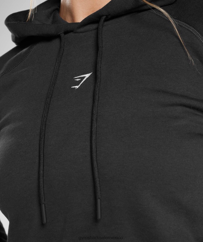 Gymshark sudadera con capucha corta de entrenamiento negro mujer 04BZTL372 - Gymshark Hombre