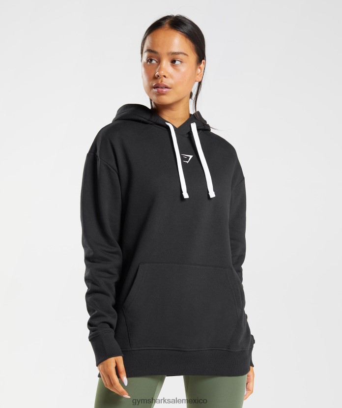 Gymshark sudadera con capucha de fraccion negro/blanco mujer 04BZTL386 - Gymshark México