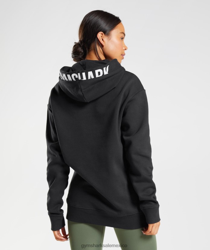 Gymshark sudadera con capucha de fraccion negro/blanco mujer 04BZTL386 - Gymshark México