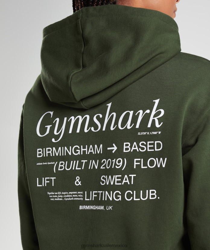 Gymshark sudadera con capucha extragrande del club social musgo de oliva mujer 04BZTL378 - Gymshark Mujer
