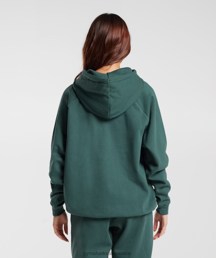 Gymshark sudadera con capucha oversize de polar para entrenamiento niebla verde mujer 04BZTL346 - Gymshark México