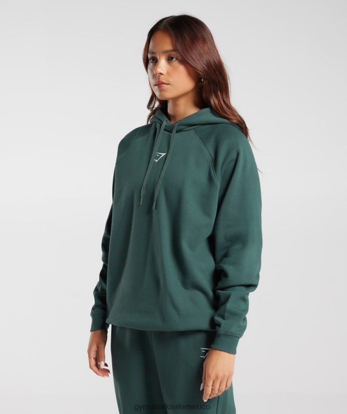 Gymshark sudadera con capucha oversize de polar para entrenamiento niebla verde mujer 04BZTL346 - Gymshark México
