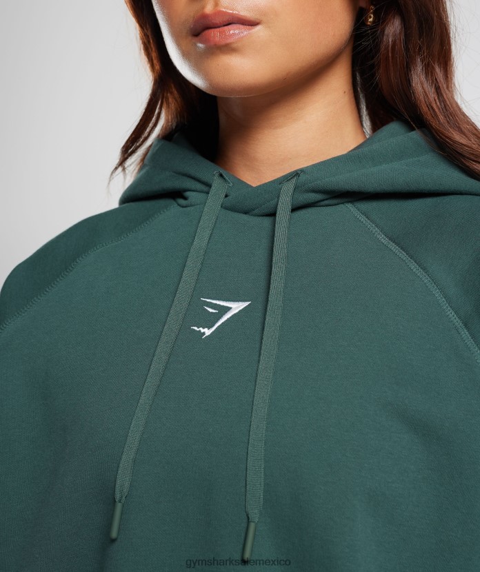 Gymshark sudadera con capucha oversize de polar para entrenamiento niebla verde mujer 04BZTL346 - Gymshark México