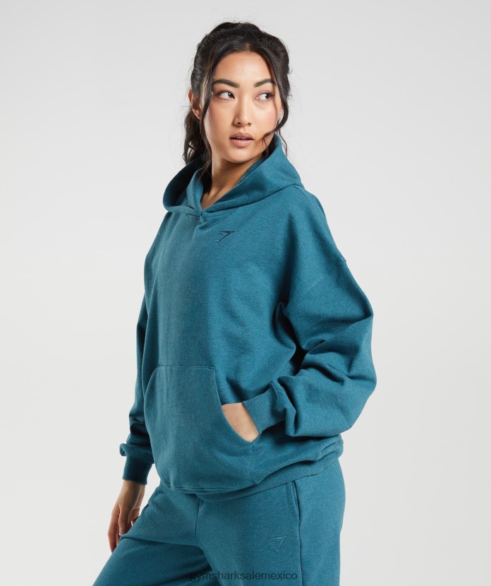 Gymshark sudadera con capucha para el día de descanso marga azul acero mujer 04BZTL385 - Gymshark Sale