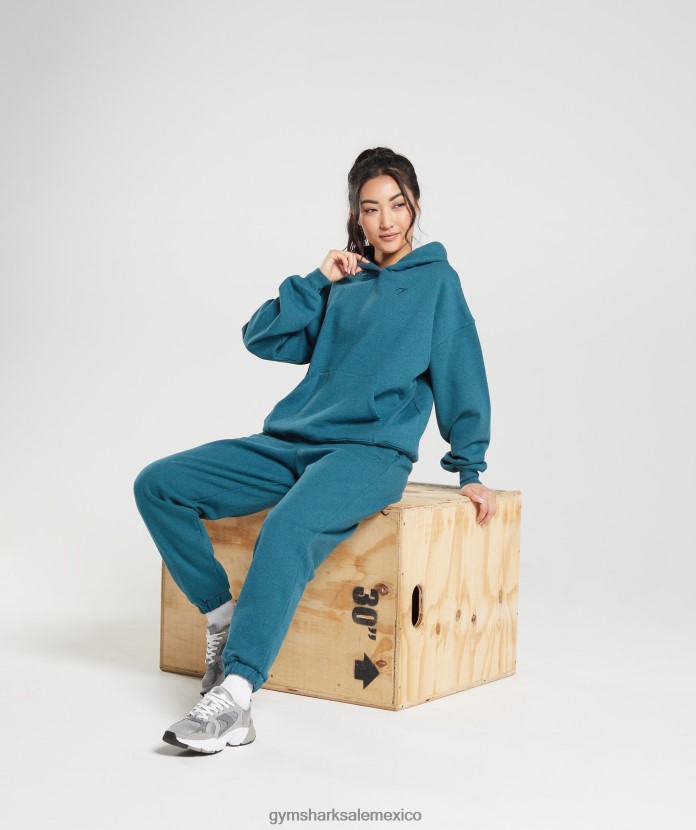 Gymshark sudadera con capucha para el día de descanso marga azul acero mujer 04BZTL385 - Gymshark Sale