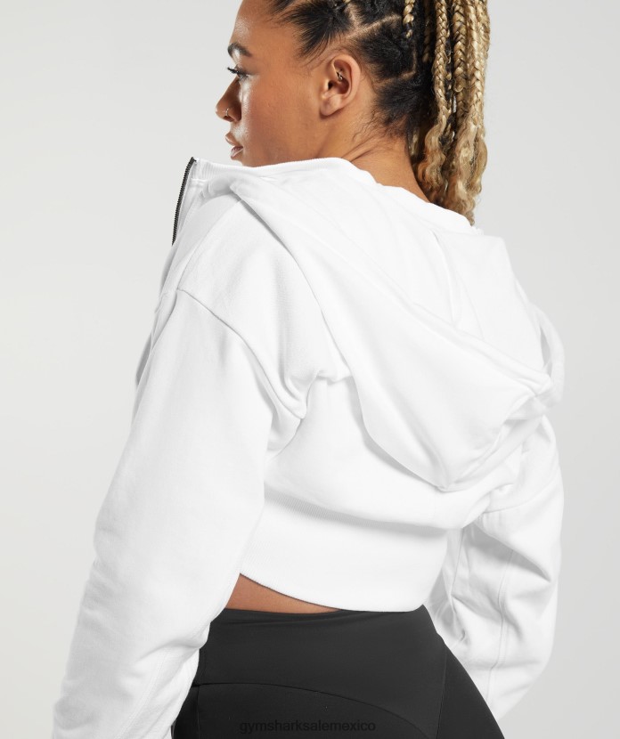 Gymshark sudadera con capucha y cremallera gs power blanco mujer 04BZTL347 - Gymshark Hombre