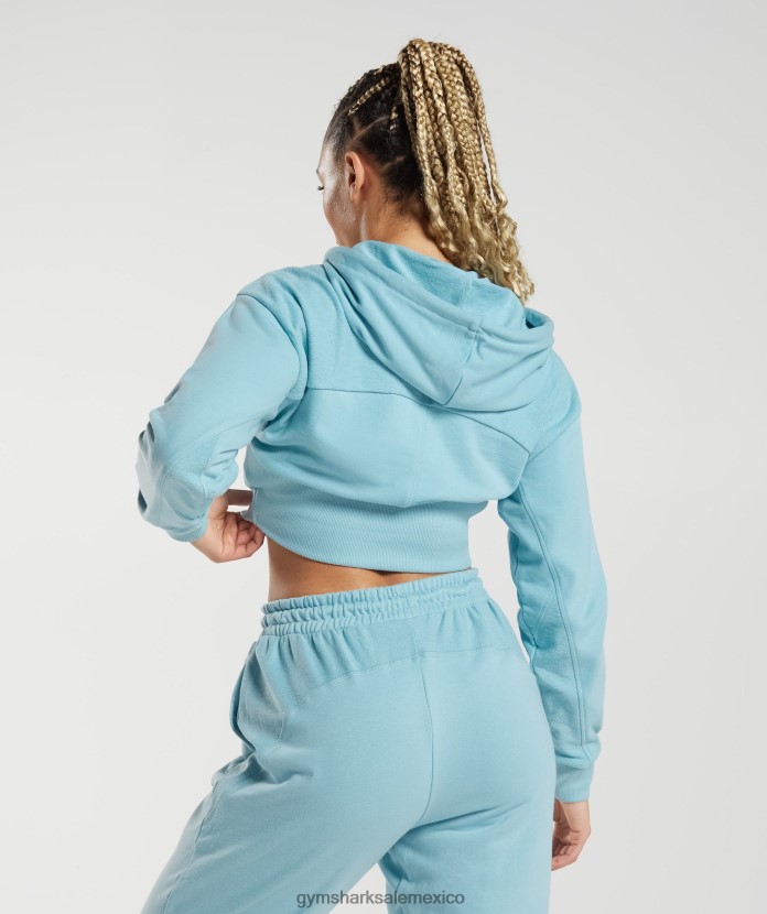 Gymshark sudadera con capucha y cremallera gs power iceberg azul mujer 04BZTL389 - Gymshark Mexico