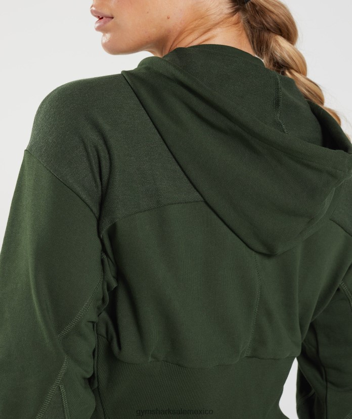 Gymshark sudadera con capucha y cremallera gs power musgo de oliva mujer 04BZTL410 - Gymshark Mexico