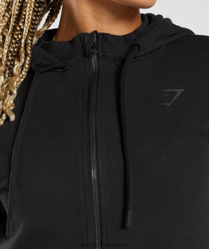 Gymshark sudadera con capucha y cremallera gs power negro mujer 04BZTL354 - Gymshark Mexico