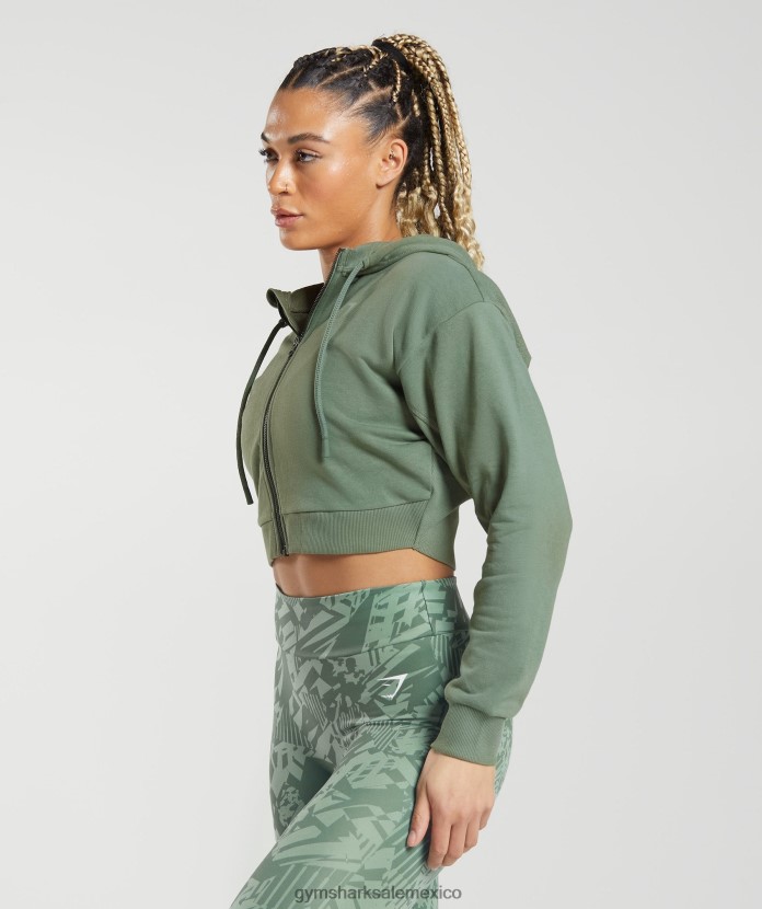 Gymshark sudadera con capucha y cremallera gs power sauce verde mujer 04BZTL397 - Gymshark Hombre