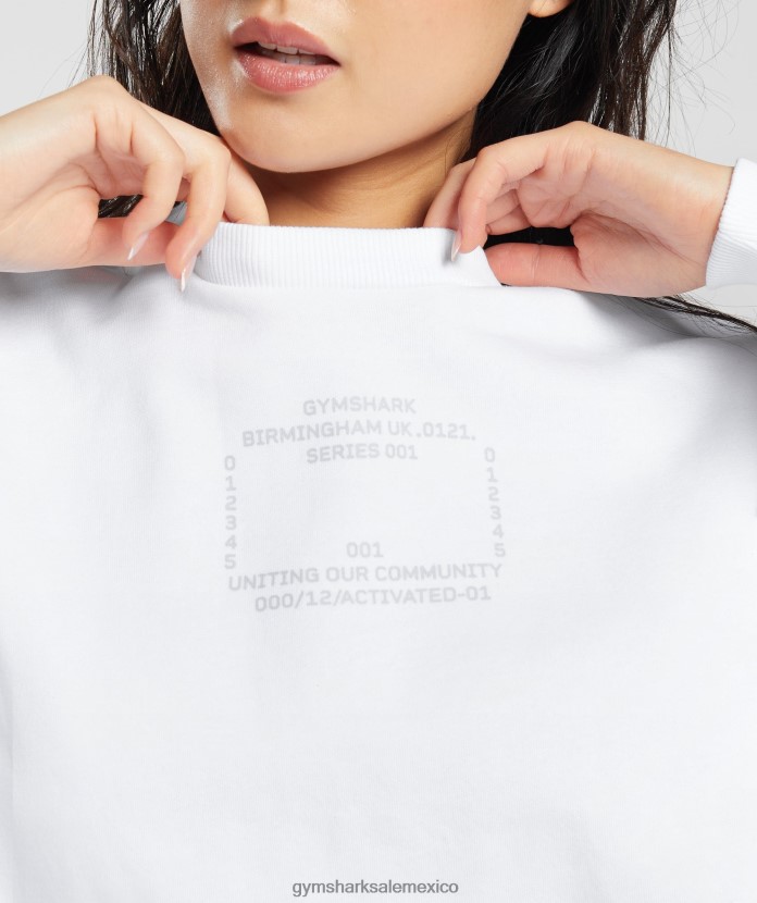 Gymshark sudadera con gráfico activado blanco mujer 04BZTL407 - Gymshark Hombre