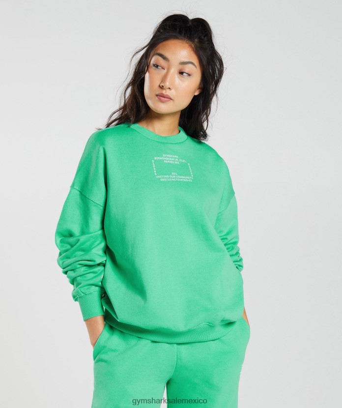 Gymshark sudadera con gráfico activado verde tropical mujer 04BZTL390 - Gymshark Sale