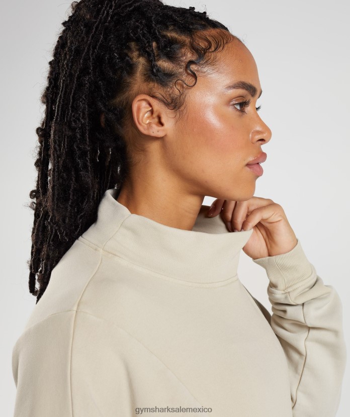 Gymshark sudadera con lavado Legacy gris guijarro mujer 04BZTL399 - Gymshark Mexico