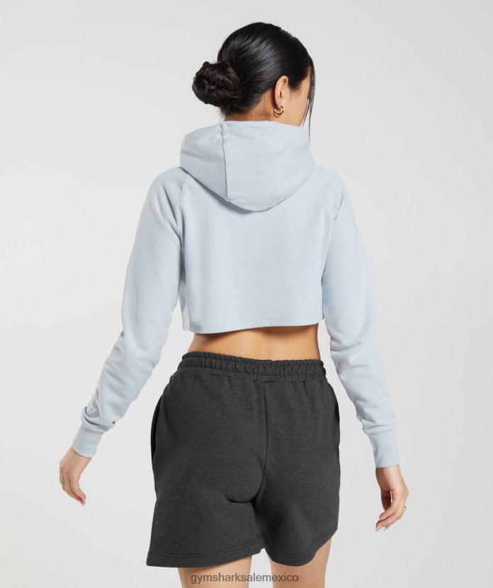 Gymshark sudadera corta con capucha y gráfico bordado gris piedra de río mujer 04BZTL382 - Gymshark Hombre