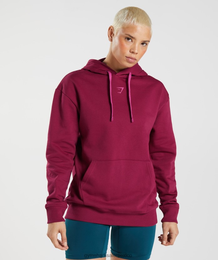 Gymshark sudaderas con capucha de fracción gráfica grosella rosa mujer 04BZTL388 - Gymshark Mujer
