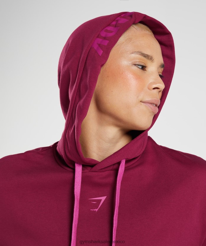 Gymshark sudaderas con capucha de fracción gráfica grosella rosa mujer 04BZTL388 - Gymshark Mujer