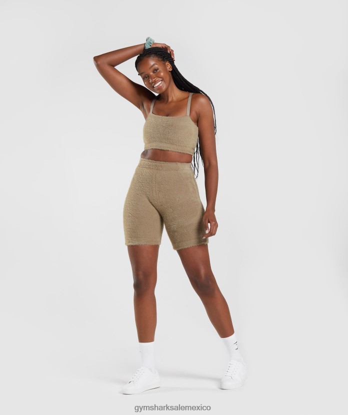 Gymshark bandeau de punto con pestañas whitney cemento marrón mujer 04BZTL163 - Gymshark Sale