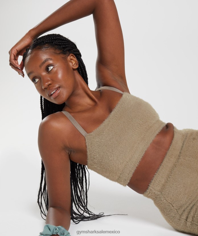 Gymshark bandeau de punto con pestañas whitney cemento marrón mujer 04BZTL163 - Gymshark Sale
