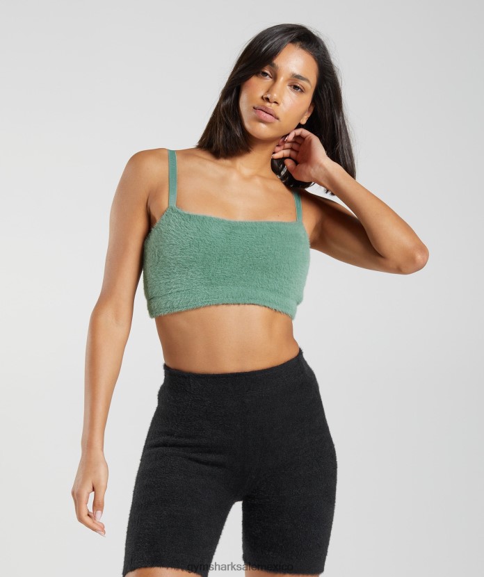 Gymshark bandeau de punto con pestañas whitney hoja verde mujer 04BZTL144 - Gymshark México