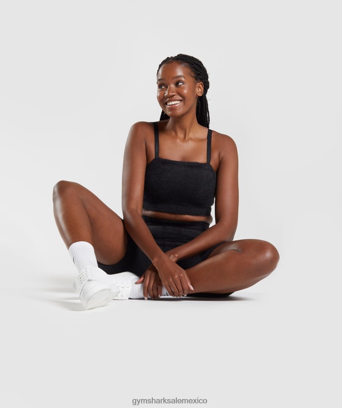 Gymshark bandeau de punto con pestañas whitney negro mujer 04BZTL143 - Gymshark Sale
