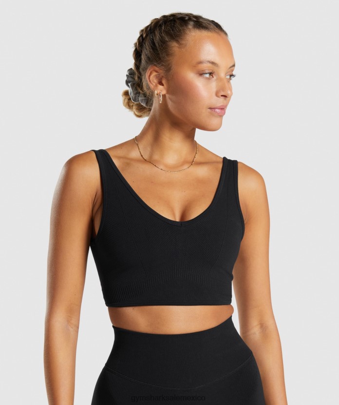Gymshark bralette sin costuras para el día de descanso negro mujer 04BZTL120 - Gymshark Sale