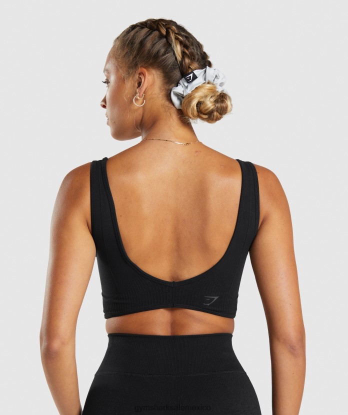 Gymshark bralette sin costuras para el día de descanso negro mujer 04BZTL120 - Gymshark Sale