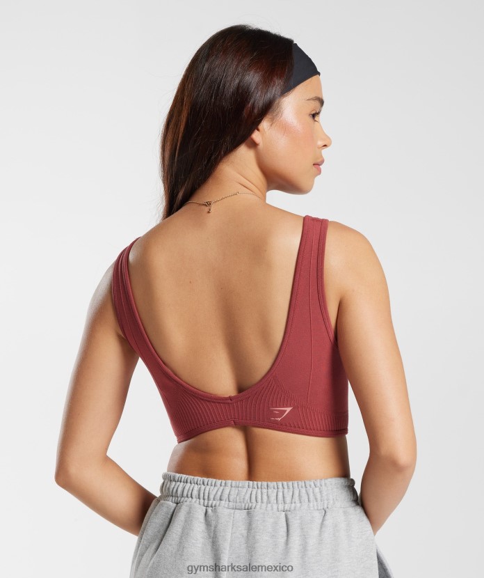 Gymshark bralette sin costuras para el día de descanso rojo granada mujer 04BZTL171 - Gymshark Mujer