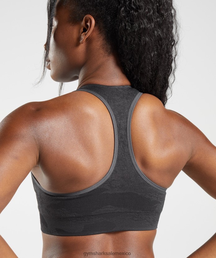 Gymshark sujetador deportivo adapt camo sin costuras negro/gris ónix mujer 04BZTL138 - Gymshark Sale