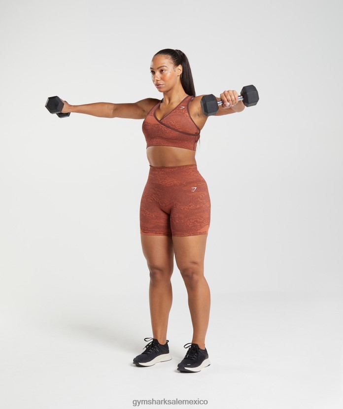 Gymshark sujetador deportivo adapt camo sin costuras rojo tormenta/marrón cereza mujer 04BZTL161 - Gymshark Mujer