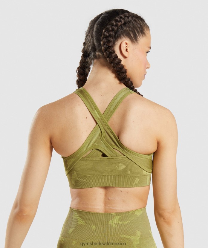 Gymshark sujetador deportivo adapt camo sin costuras sabana | grifo verde mujer 04BZTL193 - Gymshark Sale