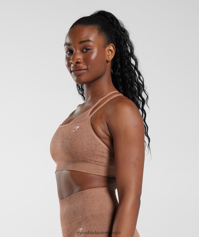 Gymshark sujetador deportivo adapt moteado sin costuras marrón arenisca mujer 04BZTL183 - Gymshark Sale