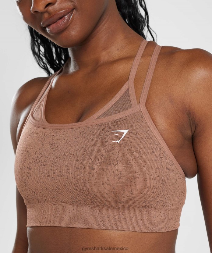 Gymshark sujetador deportivo adapt moteado sin costuras marrón arenisca mujer 04BZTL183 - Gymshark Sale