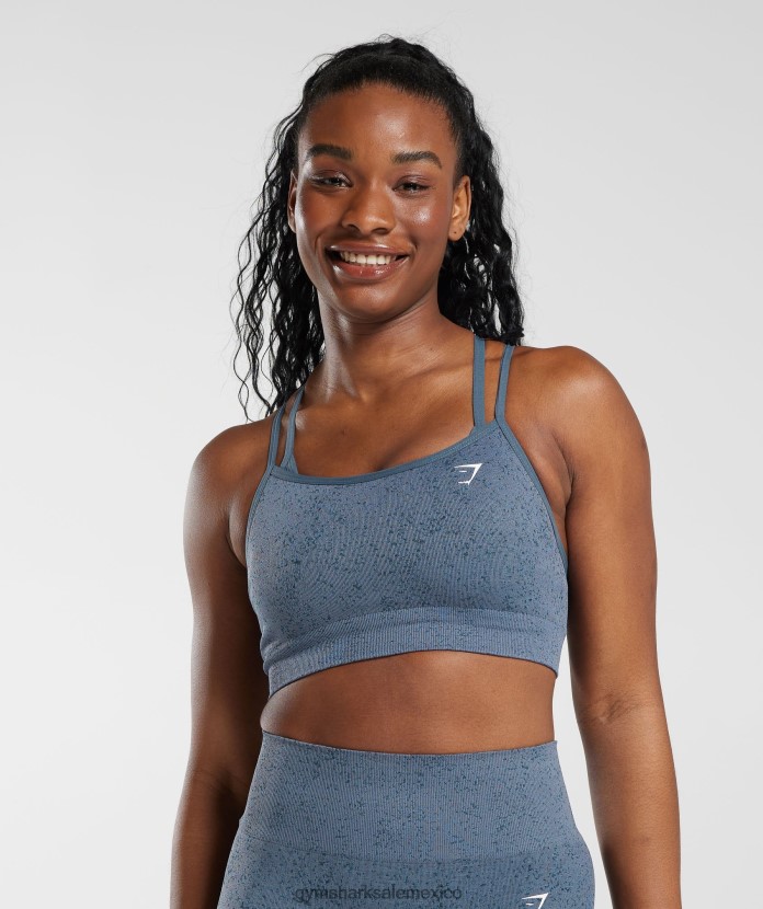 Gymshark sujetador deportivo adapt moteado sin costuras noche azul mujer 04BZTL146 - Gymshark Mujer