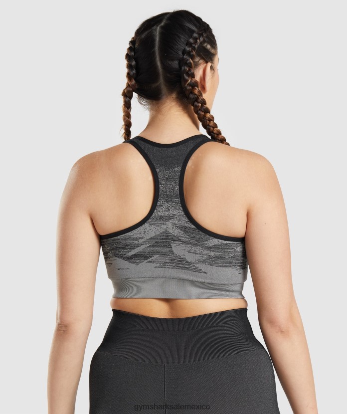 Gymshark sujetador deportivo adapt ombre sin costuras triángulo | impresión negra mujer 04BZTL198 - Gymshark Sale