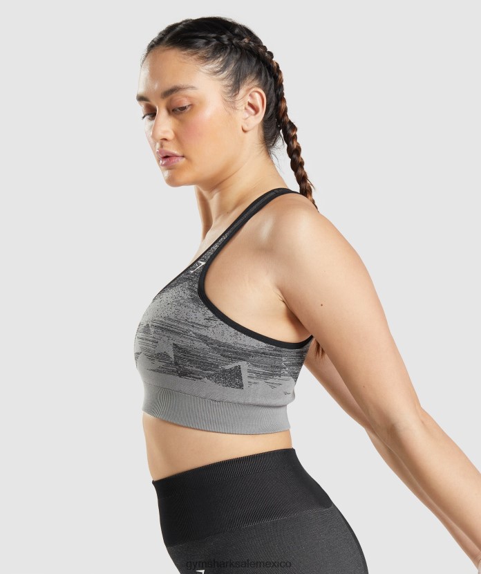Gymshark sujetador deportivo adapt ombre sin costuras triángulo | impresión negra mujer 04BZTL198 - Gymshark Sale