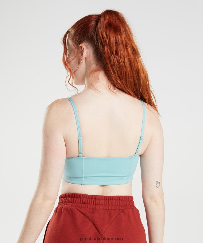 Gymshark sujetador deportivo bandeau azul perla mujer 04BZTL225 - Gymshark Hombre