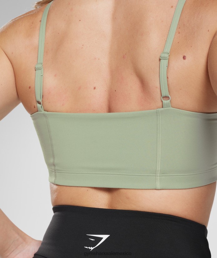 Gymshark sujetador deportivo bandeau verde oliva claro mujer 04BZTL210 - Gymshark Hombre