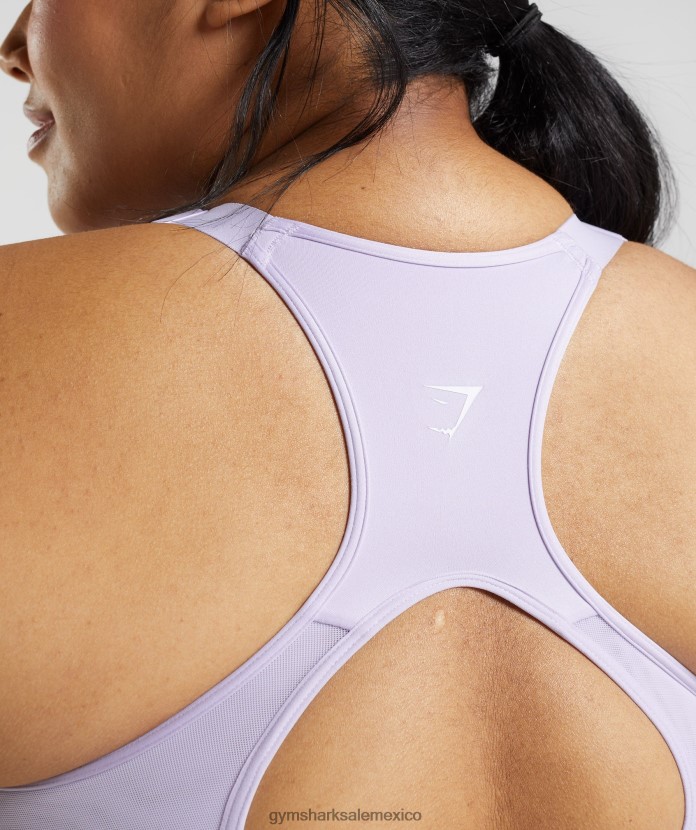 Gymshark sujetador deportivo con abertura en la espalda y sujeción alta lila suave mujer 04BZTL186 - Gymshark Mujer