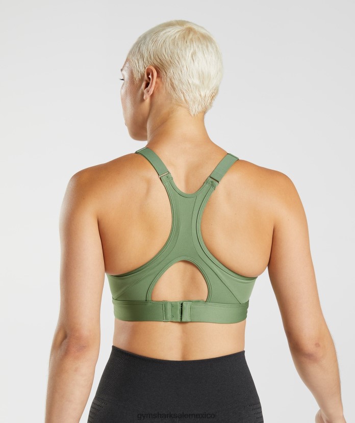 Gymshark sujetador deportivo con cuello alto y sujeción alta iguana verde mujer 04BZTL191 - Gymshark Mujer