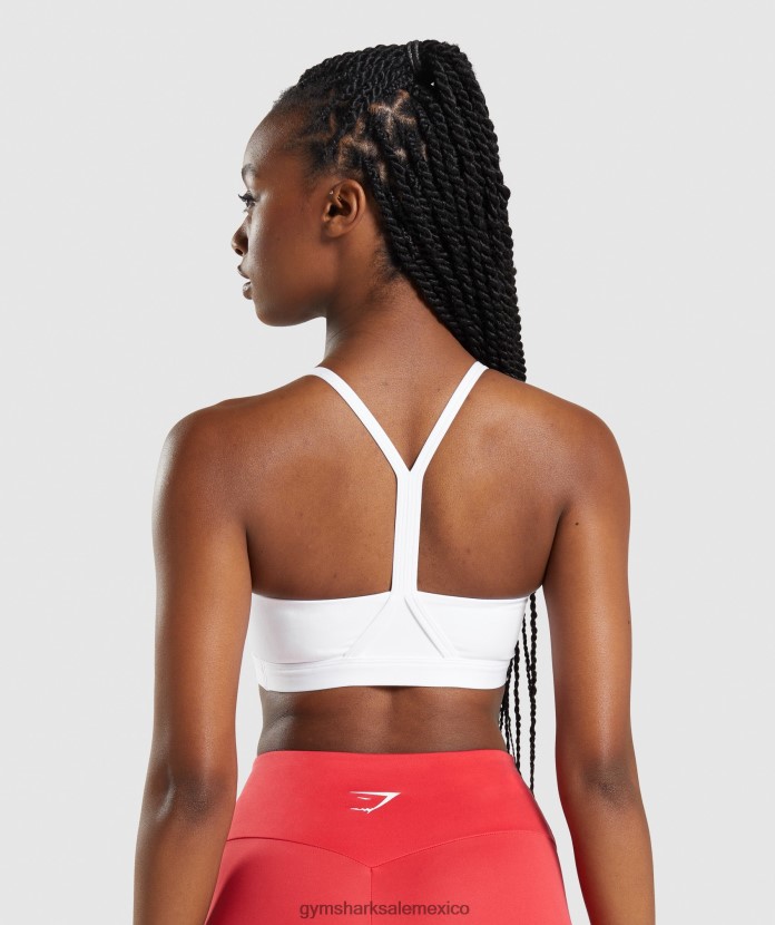 Gymshark sujetador deportivo con cuello en v blanco mujer 04BZTL211 - Gymshark Mujer
