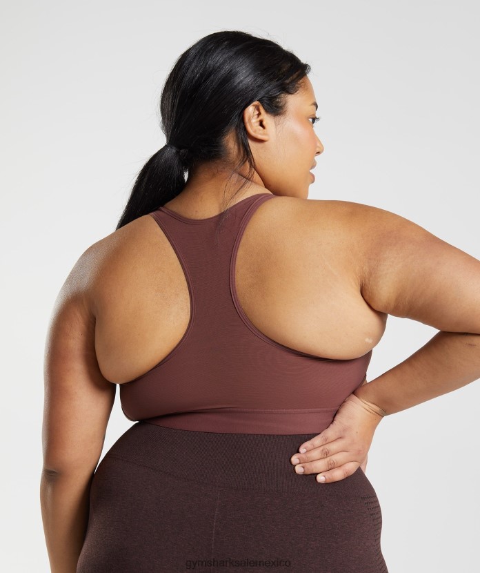 Gymshark sujetador deportivo con espalda cruzada y sujeción alta marrón cereza mujer 04BZTL160 - Gymshark Hombre