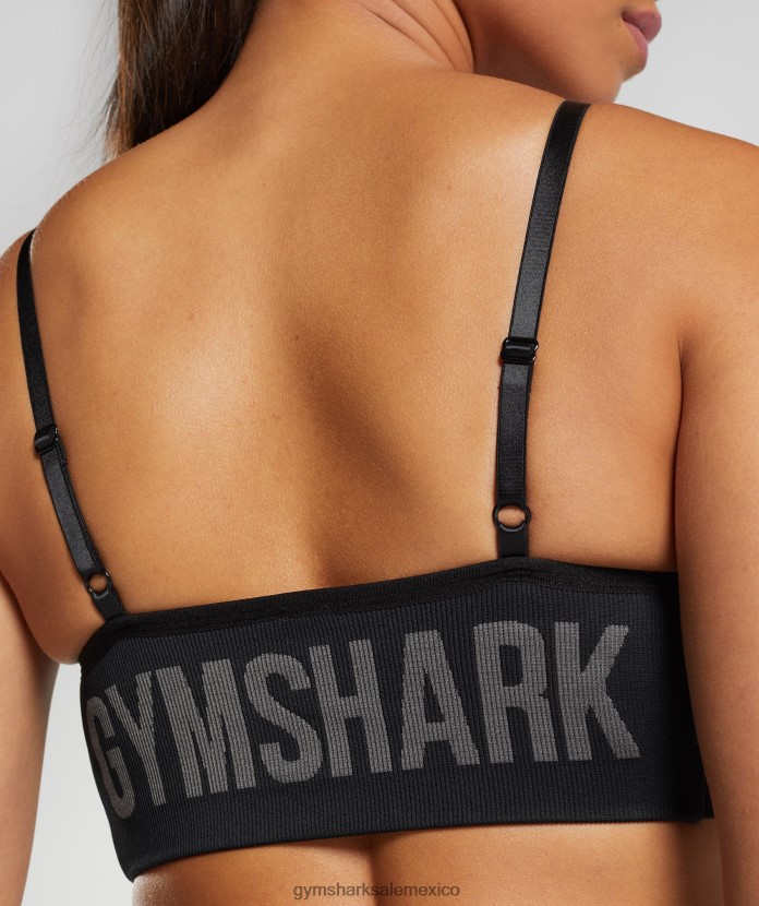 Gymshark sujetador deportivo con tiras flexibles negro mujer 04BZTL196 - Gymshark Mujer