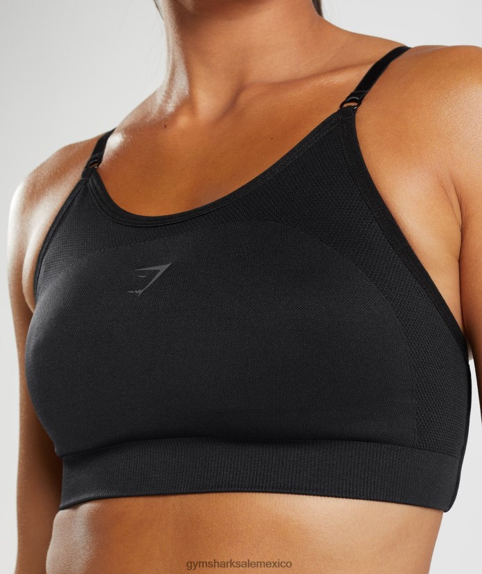 Gymshark sujetador deportivo con tiras flexibles negro mujer 04BZTL196 - Gymshark Mujer