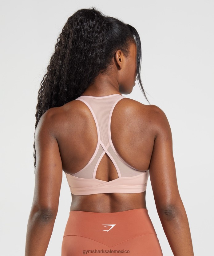 Gymshark sujetador deportivo cruzado rosa escandinavo mujer 04BZTL156 - Gymshark Mujer