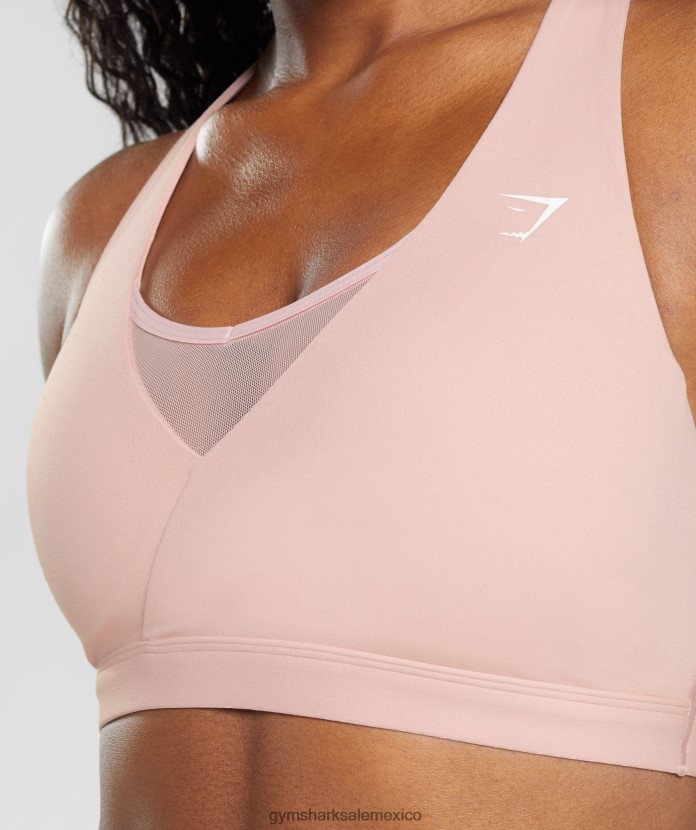 Gymshark sujetador deportivo cruzado rosa escandinavo mujer 04BZTL156 - Gymshark Mujer
