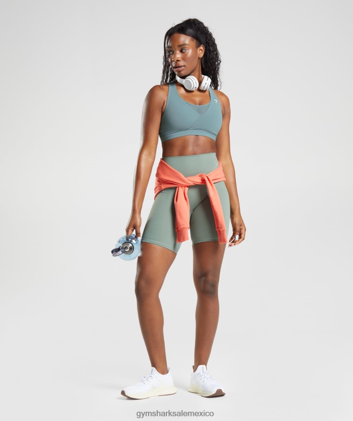 Gymshark sujetador deportivo cruzado trueno azul mujer 04BZTL141 - Gymshark Mujer