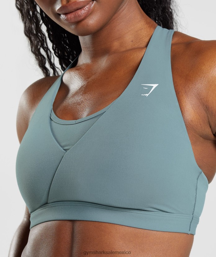 Gymshark sujetador deportivo cruzado trueno azul mujer 04BZTL141 - Gymshark Mujer