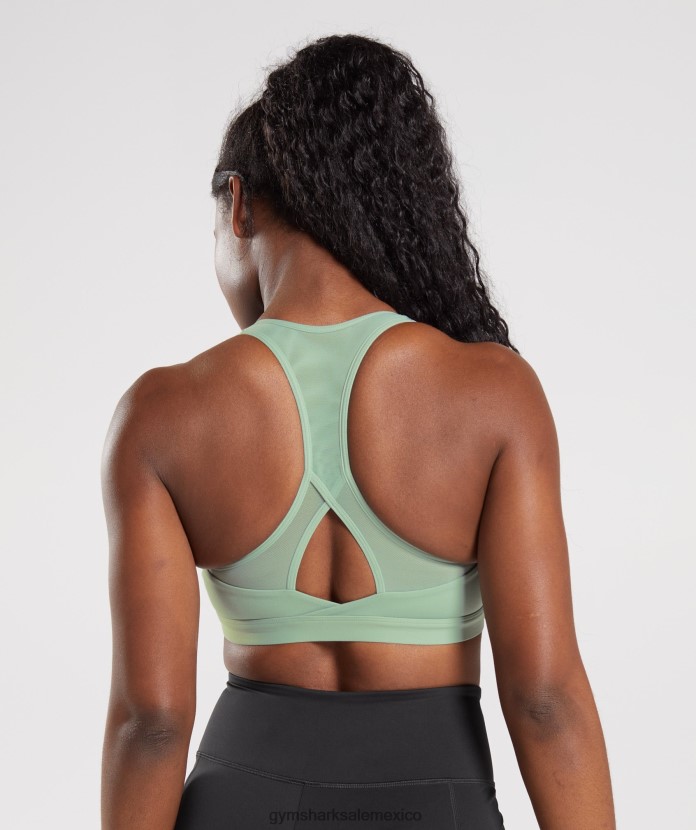 Gymshark sujetador deportivo cruzado verde salvia del desierto mujer 04BZTL162 - Gymshark Mexico